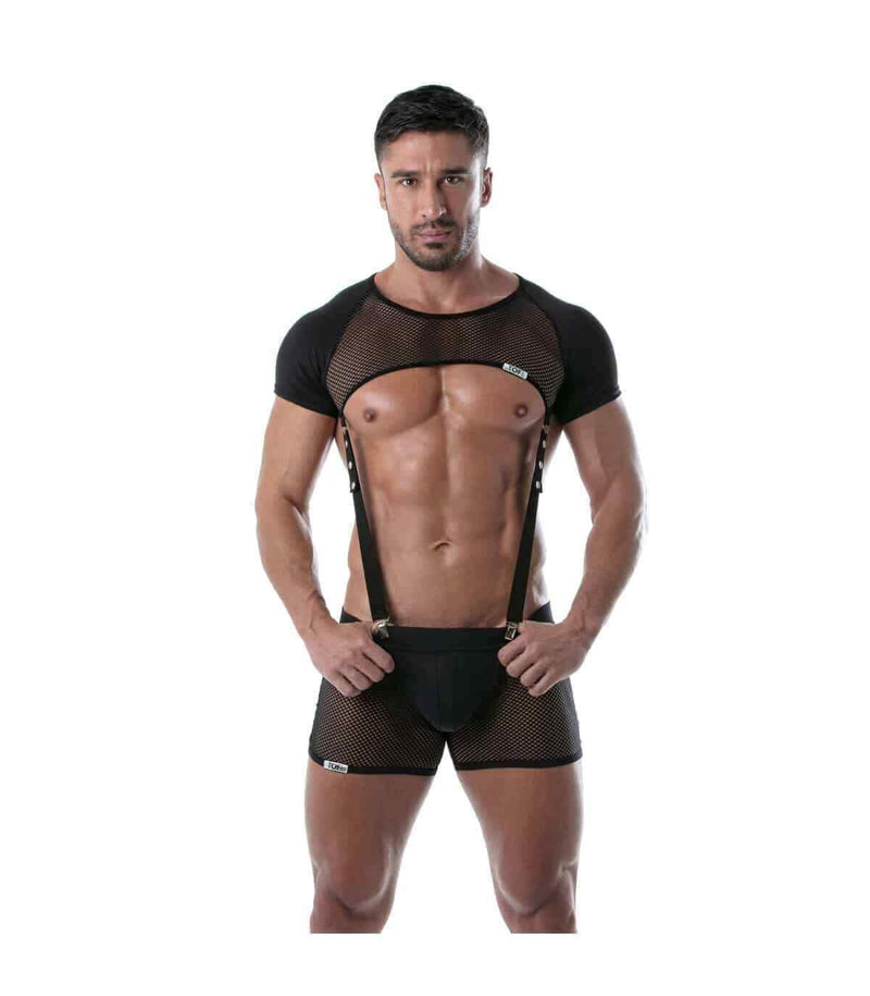 TOF PARIS Circuit  Full Harness Mesh Half Crop-Top Transparent Black 89
