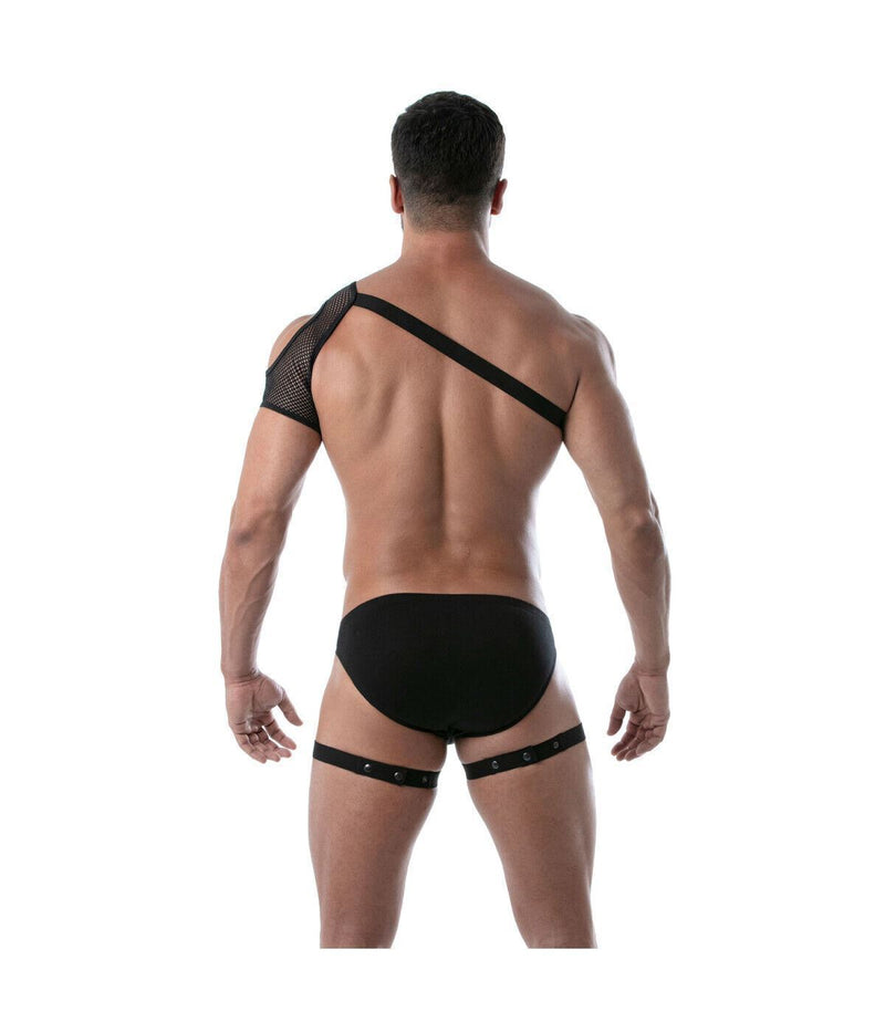 TOF PARIS Circuit Leg Harness Imitating Garter Belts Elastic Thigh Black 89