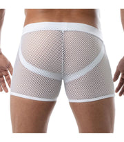 TOF PARIS Circuit Mesh Boxer Shorts With Elastic Bands Jockstrap Effect White 80