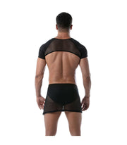 TOF PARIS Circuit Mesh Skirt Totally Transparent With Easy Opening Sarong Black