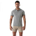 TOF-PARIS Cotton Polo Shirt Patriot Reglan Ribbed Sleeve Slim Fit Grey 97