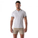 TOF-PARIS Cotton Polo Shirt Patriot Reglan Ribbed Sleeve Slim Fit White 96