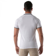 TOF-PARIS Cotton Polo Shirt Patriot Reglan Ribbed Sleeve Slim Fit White 96