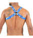 TOF PARIS Elastic Harness Jaquard H and X Form For a Manly Style Camo Blue
