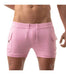 TOF PARIS Fitted Shorts Cargo Low-Waist Cotton Short Interior Drawstring Pink 4
