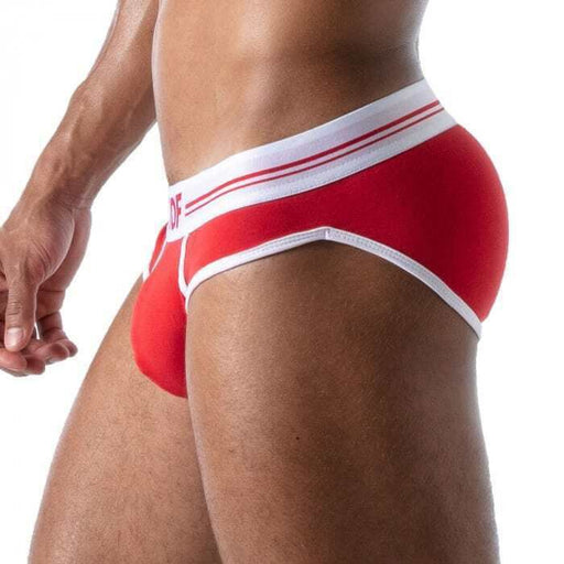 TOF PARIS French Briefs Jacquard Cotton Deep Lined Front Pouch Red 4A