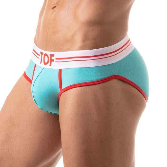 TOF PARIS French Cotton Briefs Low-Waist Contrasting Turquoise 43