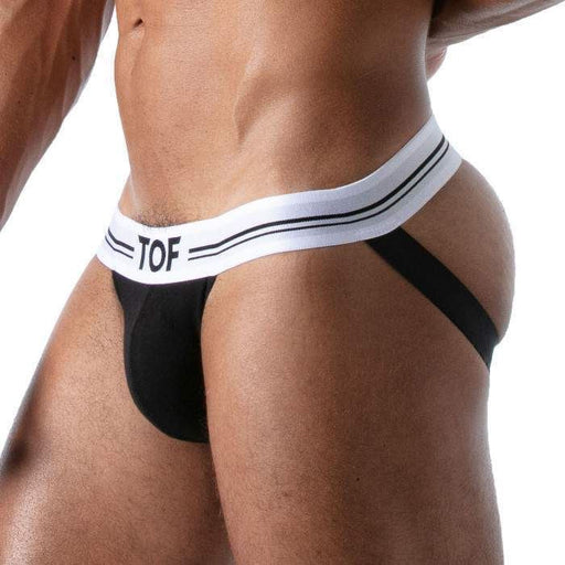 TOF PARIS French Jock Bi-Stretch With Lined Pouch Cotton Jersey Black