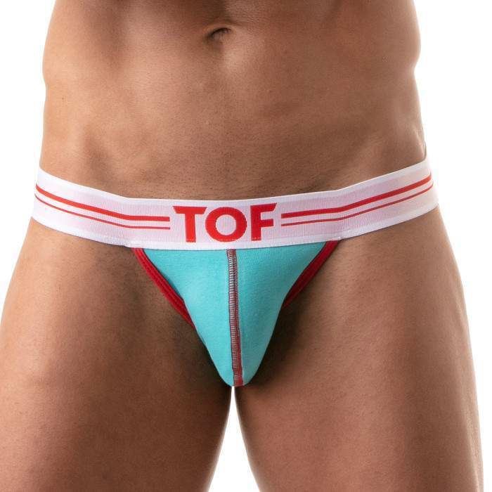 TOF PARIS French Jock Bi-Stretch With Lined Pouch Cotton Jersey  Jock Turquoise
