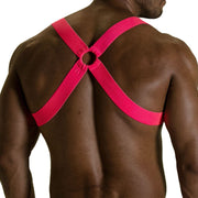 TOF PARIS H-Shaped Elastic Harness With Back-Zamac Buckle Neon Pink