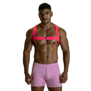 TOF PARIS H-Shaped Elastic Harness With Back-Zamac Buckle Neon Pink