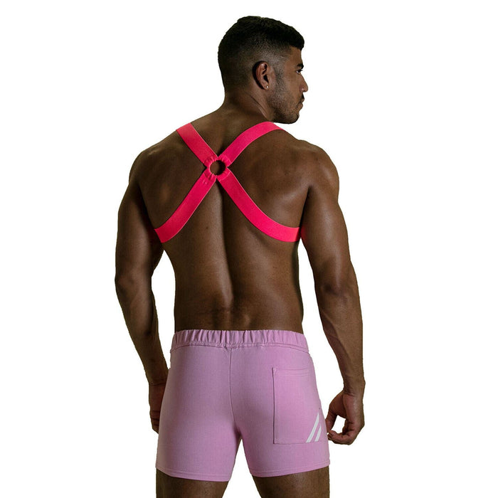 TOF PARIS H-Shaped Elastic Harness With Back-Zamac Buckle Neon Pink