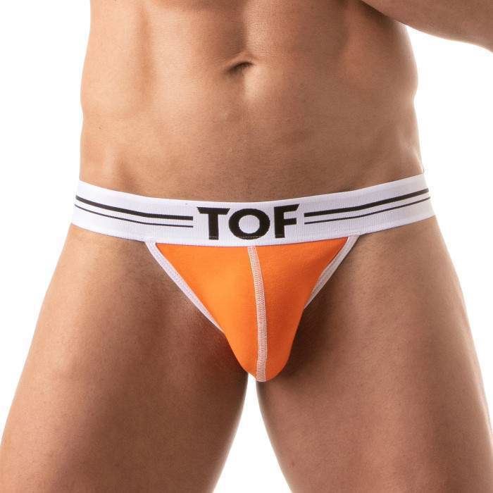 TOF PARIS Jockstrap French Bi-Stretch Lined Pouch Jersey Jock Orange 92