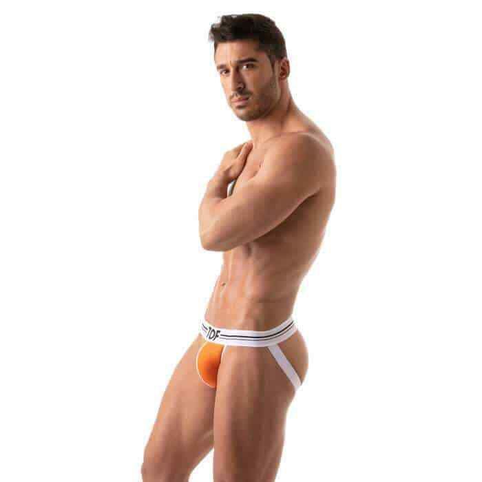 TOF PARIS Jockstrap French Bi-Stretch Lined Pouch Jersey Jock Orange 92