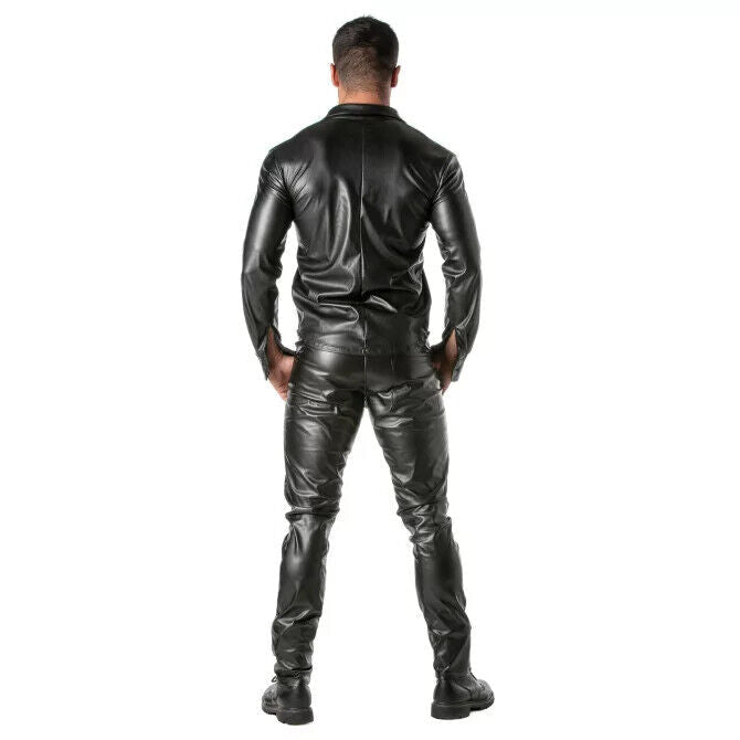 TOF PARIS Kinky Long Sleeves Shirt High Quality Leather - Look Stylish Shirt 47A2