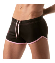 TOF PARIS Mesh Shorts Retro Microfiber Low-Waist Fitted Short Black 5