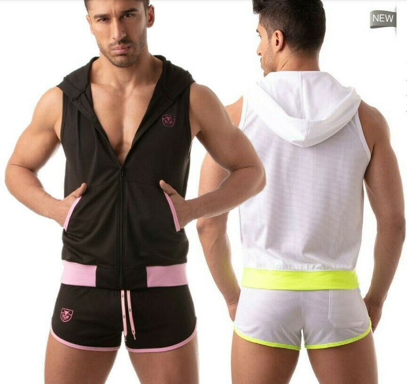 TOF PARIS Mesh Shorts Retro Microfiber Low-Waist Fitted Short Black 5