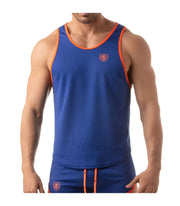 TOF PARIS Mesh Tank Top Lightweight Flared-Cut Classy Sport Tank Royal Blue 5