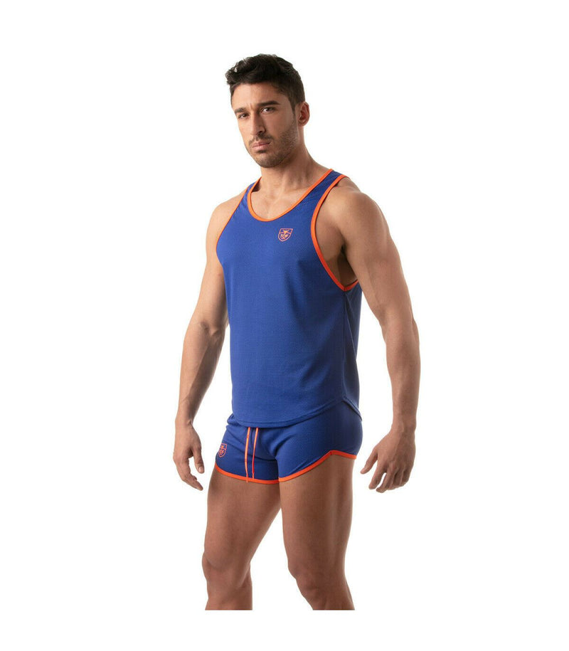 TOF PARIS Mesh Tank Top Lightweight Flared-Cut Classy Sport Tank Royal Blue 5