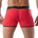 TOF PARIS Mid-Thigh Short Contrasting Front Pouch Stretch Boxer Shorts Red