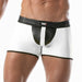 TOF PARIS Mid-Thigh Shorts Contrasting Front Pouch Stretch Boxer Short White