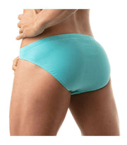 TOF PARIS Mini Brief Low Waist Stretch Cotton Bikini Briefs Turquoise 65