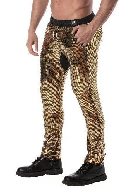 TOF PARIS Pants Glitter Low - Rise Sequin Pant 2 - Spacious Pockets Gold 492
