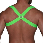 TOF PARIS Party Boy Wide Elastic Harness With Top Zamac Buckle Neon Green