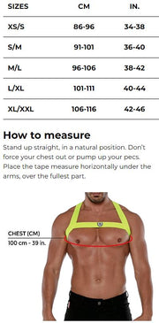 TOF PARIS Party Boy Wide Elastic Harness With Top Zamac Buckle Neon Green