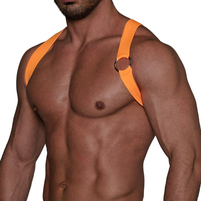 TOF PARIS Party Boy Wide Elastic Harness With Top Zamac Buckle Neon Orange