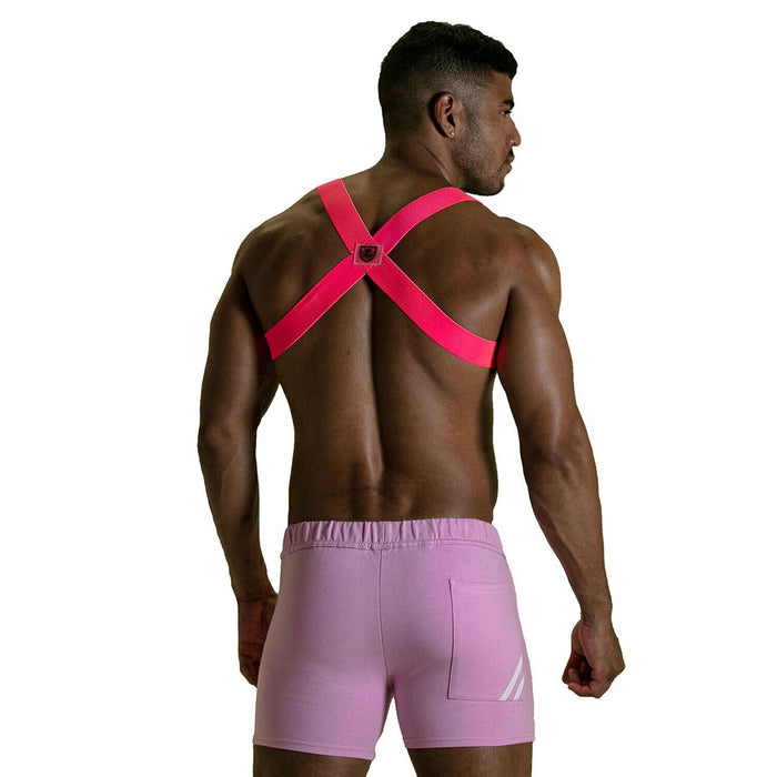 TOF PARIS Party Boy Wide Elastic Harness With Zamac Buckle Neon Pink
