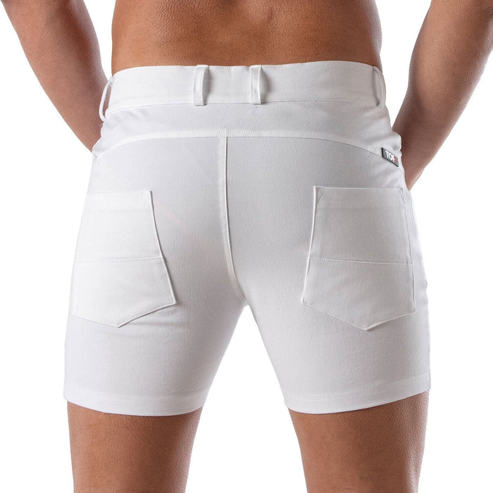 TOF PARIS Patriot Chino Shorts 5-Pocket Tight Fit Cotton Short White
