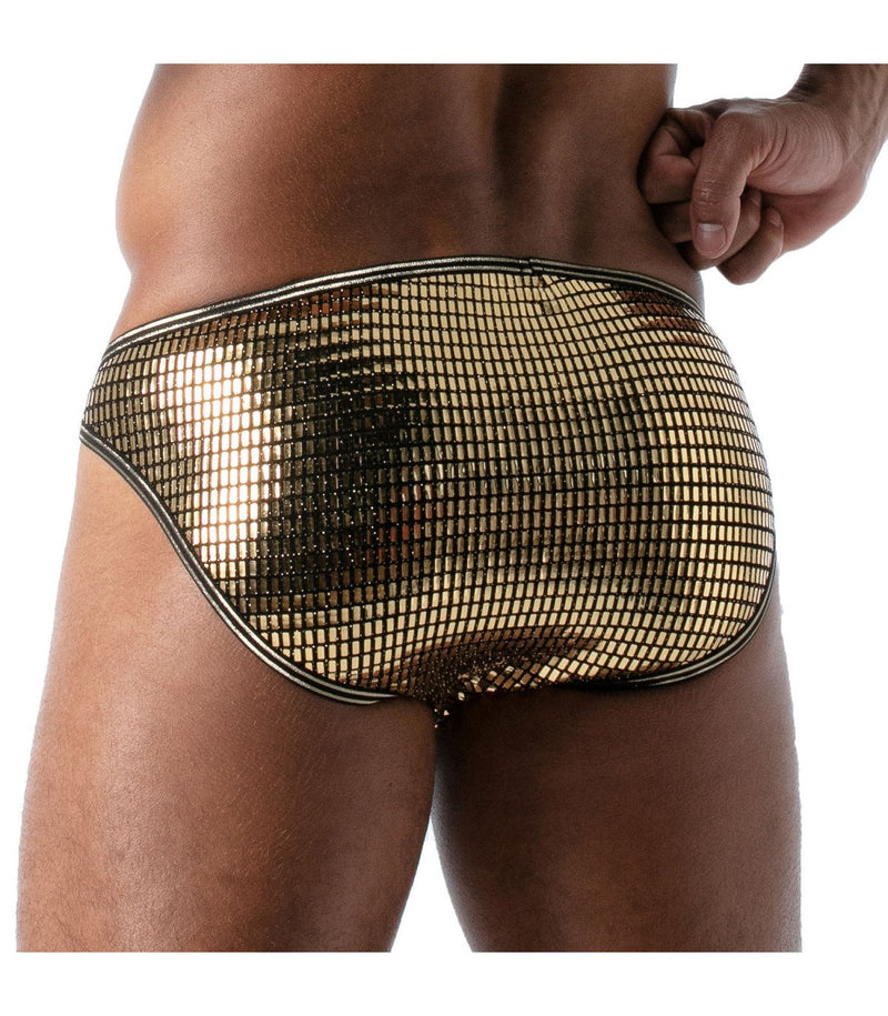 TOF PARIS Star Bikini Brief Fashion Glitter Gold Briefs 60