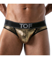TOF PARIS Star Jockstrap Glitery Microfibre Jock-Brief Combo Gold