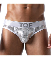 TOF PARIS Star Jockstrap Glitery Microfibre Jock-Brief Combo Silver