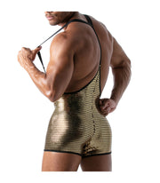 TOF PARIS Star Singlet Bodysuit Figure-Hugging Fashion Glittery Gold