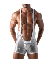 TOF PARIS Star Singlet Bodysuit Figure-Hugging Fashion Glittery Silver