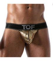 TOF PARIS Star String Microfibre Men Stringless Thong Gold 59