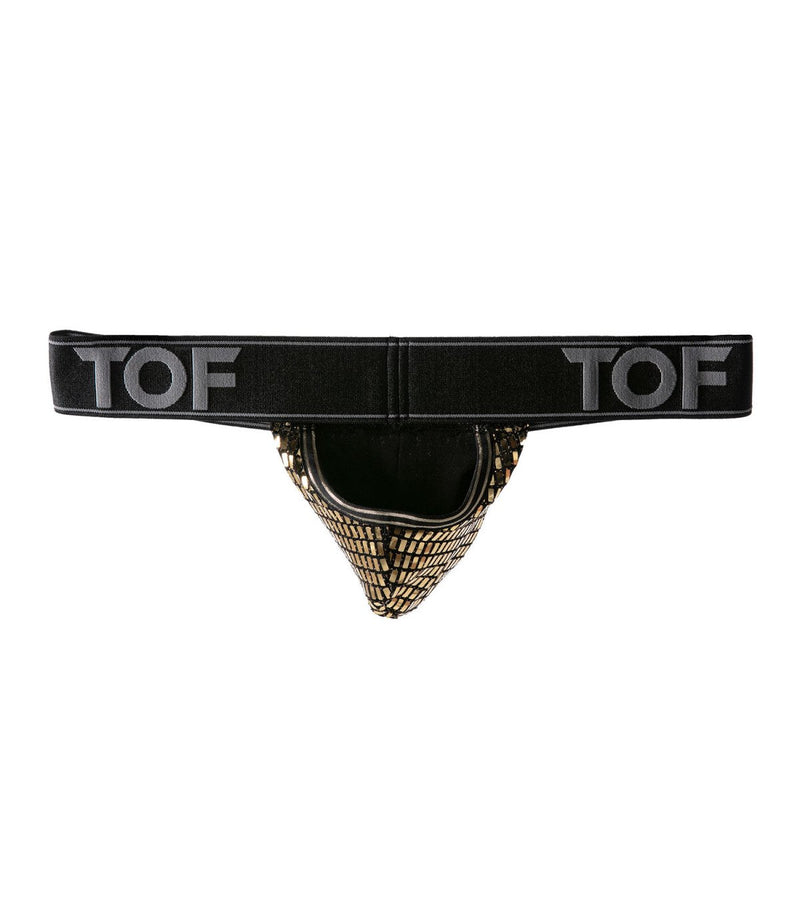 TOF PARIS Star String Microfibre Men Stringless Thong Gold 59