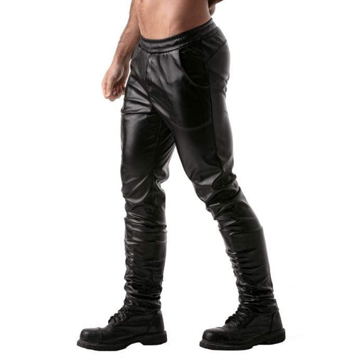TOF PARIS Sweatpants Leather-Look Glossy Low-Waist Pants