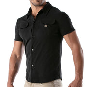 TOF PARIS T-Shirts Short-Sleeved Cotton Piqué Shirt Black