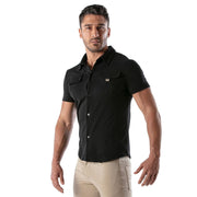 TOF PARIS T-Shirts Short-Sleeved Cotton Piqué Shirt Black