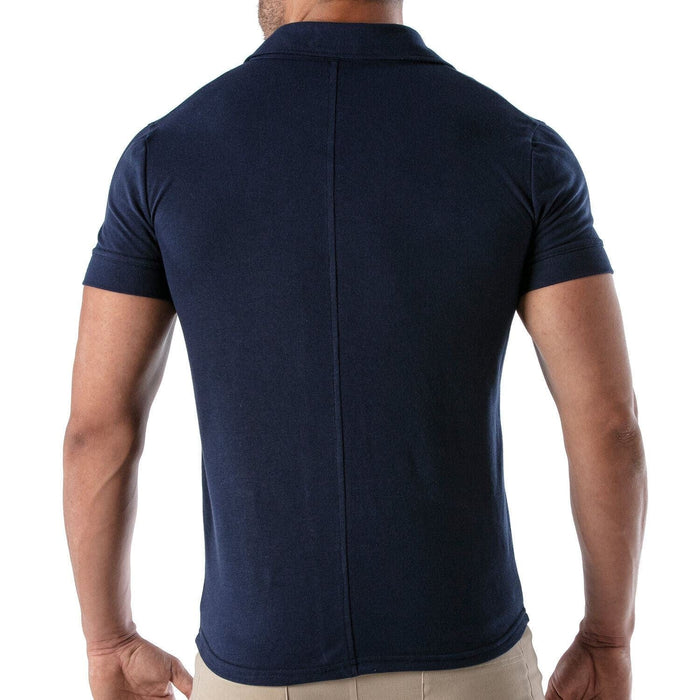 TOF PARIS T-Shirts Short-Sleeved Cotton Piqué Shirt Navy