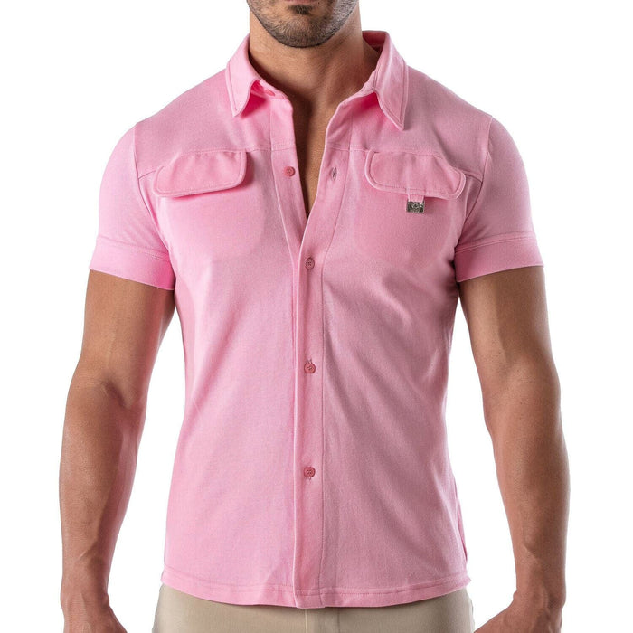 TOF PARIS T-Shirts Short-Sleeved Cotton Piqué Shirt Pink
