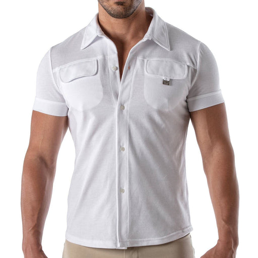 TOF PARIS T-Shirts Short-Sleeved Cotton Piqué Shirt White