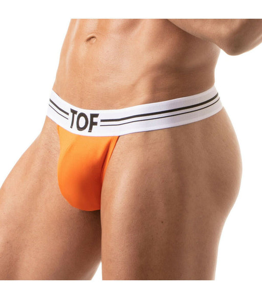 TOF PARIS Thong FRENCH Deep Lined Pouch Stretch Cotton Jersey Orange 4