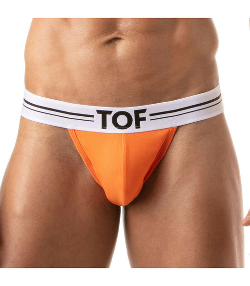 TOF PARIS Thong FRENCH Deep Lined Pouch Stretch Cotton Jersey Orange 4