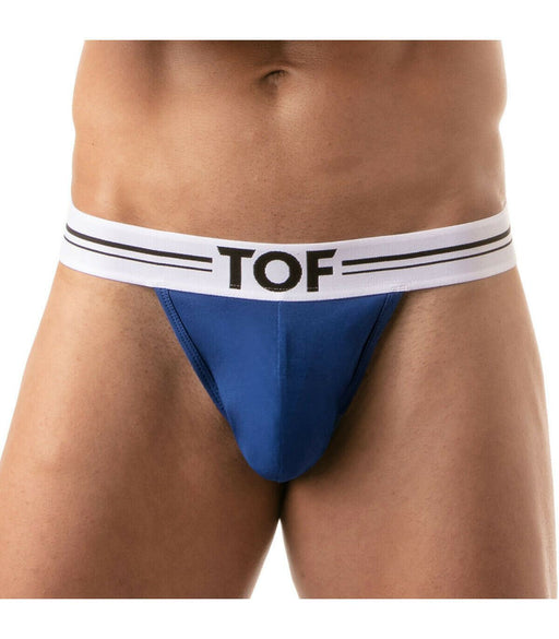 TOF PARIS Thong FRENCH Lined Deep Stretch Cotton Jersey Royal Navy Thong 4