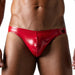 TOF PARIS Vinyl Bikini Brief Stretchy Tight Briefs Leather-Look Waxed Shiny Red