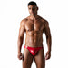 TOF PARIS Vinyl Bikini Brief Stretchy Tight Briefs Leather-Look Waxed Shiny Red